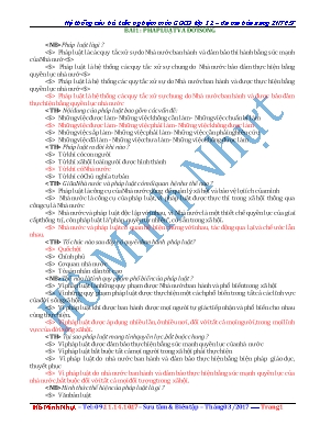 Hệ thống câu hỏi trắc nghiệm Giáo dục công dân lớp 12 - Hồ Minh Nhựt